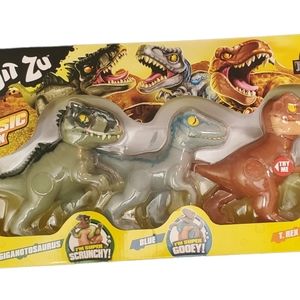 Heroes of Goo Jit Zu Jurassic 3 Pack -  Gigantosaurus, Blue, and T Rex